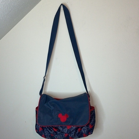 Disney Baby Diaper Bag Carry All Mickey Mouse Appliqué tons of pockets - Picture 2 of 6